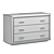 Elite Silver 3-Drawer Chest: Stylish Storage Solution 3D model small image 3