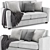 Modern West Elm Henry 2 Seater 3D model small image 3