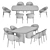 Elegant Minotti Dining Set 3D model small image 3