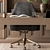 Elegant Boss Wood Desk Set 3D model small image 5