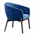 Channeled Back Upholstered Armchair 3D model small image 5