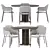 Modern Ledbury Dining Set 3D model small image 1