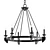 Cruz Iron & Wood Chandelier 3D model small image 1