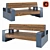 Coastal Double Bench 3D model small image 1