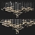 Modern Glass Metal Chandelier 3D model small image 1