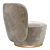 Elegant Pearl Velvet Armchair 3D model small image 3