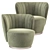 Elegant Pearl Velvet Armchair 3D model small image 4