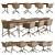 Modern Plano Table & Fiber Armchair 3D model small image 2