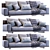 Luxury Kobe Leather Sofa - Coco Republic 3D model small image 1