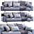 Luxury Kobe Leather Sofa - Coco Republic 3D model small image 2