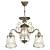 Elegant Bronze Chandelier for Classic Interiors 3D model small image 4