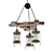 Retro Wooden Chandelier Pendant 3D model small image 2