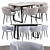 Modern Alina Dining Chair and Sheffilton Table Set 3D model small image 1