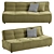 Modern 3-Seater Sofa Bed 3D model small image 1