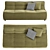 Modern 3-Seater Sofa Bed 3D model small image 2