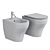 Gray Unica Alice Ceramic Back to Wall WC 3D model small image 2