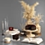 Elegant Pampas & Wheat Decor Set 3D model small image 1