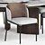 Elegant Morgan Marble Table & Fil Noir Chair Set 3D model small image 2