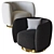 Eichholtz Roxy Swivel Chair: Sleek, Elegant Design 3D model small image 2