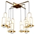 Elegant Brass Gold Chandelier 3D model small image 1