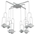 Elegant Brass Gold Chandelier 3D model small image 2