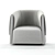 Modern Leather Swivel Armchair 3D model small image 2