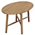 Oak Surfboard Oval Dining Table 3D model small image 2