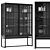 Sleek Sliding Black Cabinet 3D model small image 1