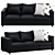 Elegant Black Sofa FINNALA 3D model small image 1