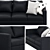 Elegant Black Sofa FINNALA 3D model small image 2