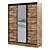 Modern Sliding Wardrobe in Tobacco Oak 3D model small image 1