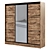 Tobacco Oak Sliding Wardrobe: Blanc 3-Door 3D model small image 1