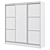 Tobacco Oak Sliding Wardrobe: Blanc 3-Door 3D model small image 2