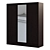 Modern Sliding Wardrobe with Mirror 3D model small image 1