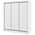 Loft 3-Door Sliding Wardrobe 3D model small image 2