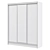 Modern Sliding Wardrobe 3-Door Blanc 3D model small image 2