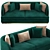 Luxury Olivia Metal Sofa Set: Elegant & Modern Design 3D model small image 2