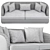 Luxury Olivia Metal Sofa Set: Elegant & Modern Design 3D model small image 3