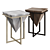 Geometric Accent Table with Antique Finish 3D model small image 1