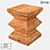 LoftDesign Stool 31191: Pine Wood Seating 3D model small image 1