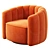 Luxury Russet Velvet Swivel Chair 3D model small image 2