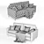 Svaut Velvet Grey Sofa: Modern Elegance 3D model small image 3