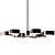 Sleek Axle Nickel Chandelier 3D model small image 2