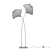 Ginkgo Brass Sculptural Floor Lamp 3D model small image 2