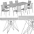 Elegant Tortora Dining Chair & Esf-T041 Table Set 3D model small image 4