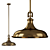 Sleek Satin Brass Pendant - 18" Rutherford Light 3D model small image 1