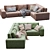 Modern Cross Design Sofa 3D model small image 3