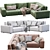 Modern Cross Design Sofa 3D model small image 4