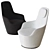 Sleek High Back Armchair 3D model small image 2