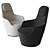 Sleek High Back Armchair 3D model small image 3